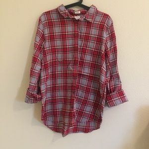 J.Crew Plaid “Boy-fit” flannel top